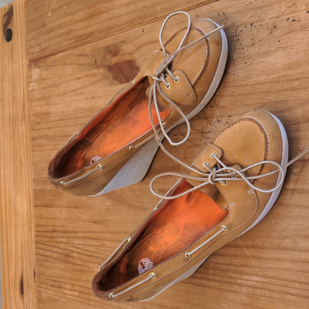 Women's Timberland Camel Colored Slip-on Wedge, Size 10M